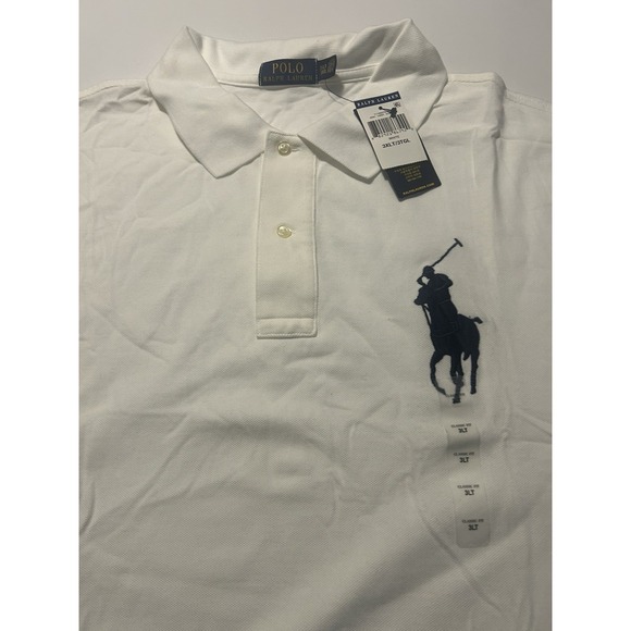 Polo Ralph Lauren Mens White Big Pony #3  Short Sleeve Shirt 3XLT - Picture 2 of 8